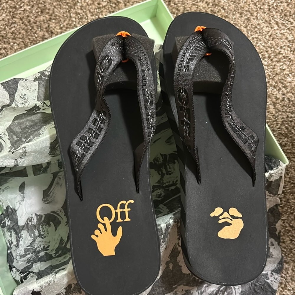 Off White Industrial Belt Flip Flop